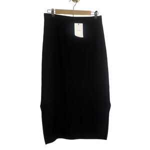 NWT Javier Simorra Black Knit Midi Skirt Women's Sz. 6